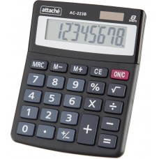 Калькулятор настольный КОМП Attache, AС-223B,8р,дв. пит, черн,134x107x34, 1779768