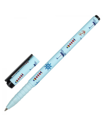 Ручка шариковая BRAUBERG SOFT TOUCH GRIP "NAVY", СИНЯЯ, мягкое покрытие, узел 0,7 мм, 143725