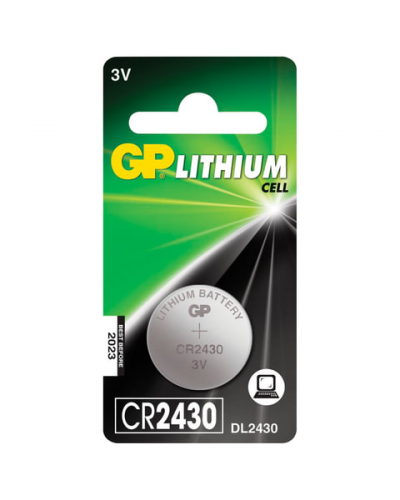 Батарейка литиевая GP Lithium CR2430 "таблетка, дисковая, кнопочная" 1 шт., блистер, CR2430-8C1