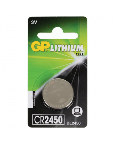 Батарейка литиевая GP Lithium CR2450 "таблетка, дисковая, кнопочная" 1 шт., блистер, CR2450-2C1