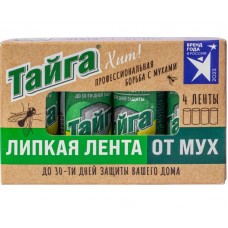 Средство от насекомых Тайга липкая лента от мух в коробочке 4 шт/уп, 2224627
