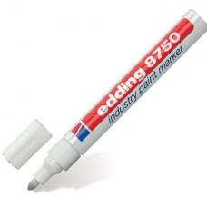 Маркер-краска лаковый (paint marker) EDDING "8750", БЕЛЫЙ, 2-4 мм, круглый наконечник, 150599
