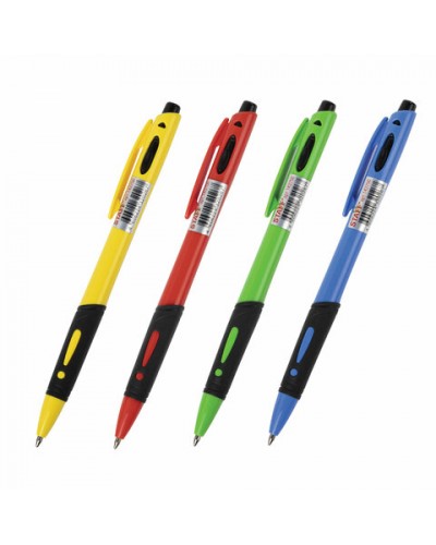 Ручка шариковая автоматическая с грипом STAFF "BP-16 Neon", СИНЯЯ, ассорти143750