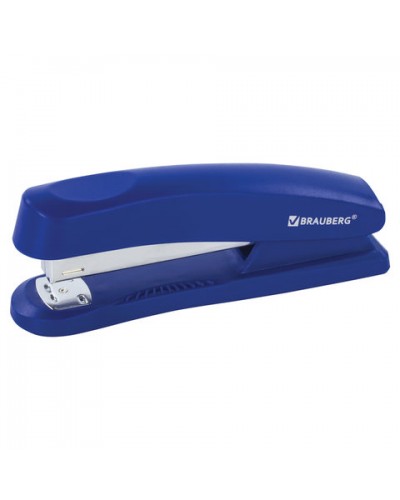 Степлер №24/6, 26/6 BRAUBERG "Standard+", 2-30 листов, полнозагрузочный, синий, 228607