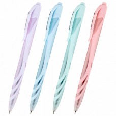 Ручка шариковая автоматическая BRAUBERG ULTRA COLOR PASTEL, soft-touch, СИНЯЯ, пишущий узел 0,7 мм,144204