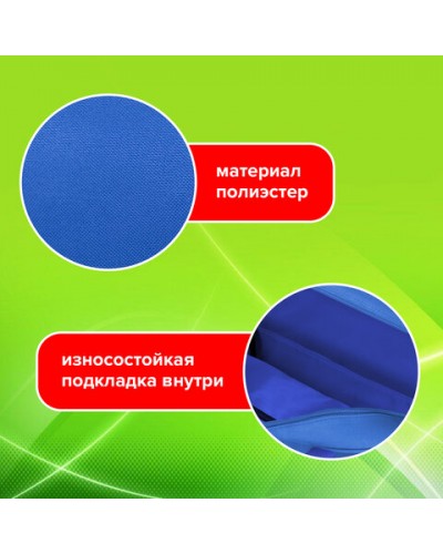 Папка на молнии с ручками STAFF EVERYDAY, А4, ширина 80 мм, полиэстер, синяя, 270740