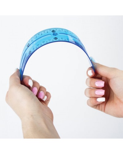 Линейка 20 см гибкая BRAUBERG "FLEX", пластиковая, ассорти, европодвес, 210674