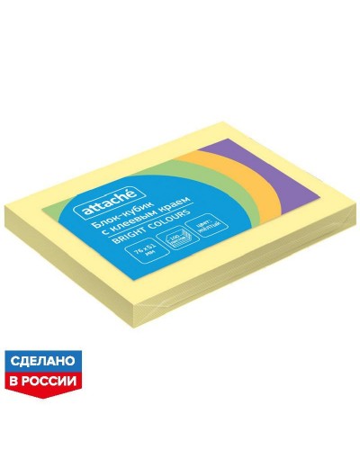 Стикеры ATTACHE Bright colours с клеев.краем 76х51 желтый 100л, 1495398