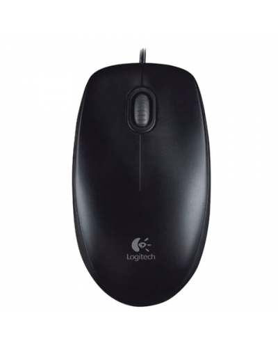 Мышь проводная LOGITECH B100, USB, 2 кнопки + 1 колесо-кнопка, оптическая, черная, 511461