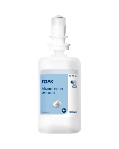 Картридж с жидким мылом Tork S4 1л пенное мягкое прозр.520511 для арт.33068,1818550