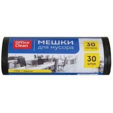 Мешки для мусора 30л OfficeClean ПНД, 48*55см, 7мкм, 30шт., черные, в рулоне, 228589/А, 228589