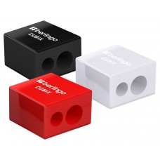 Точилка пластиковая Berlingo "Cubix" 2 отверстия, контейнер, ассорти,BBp_15033