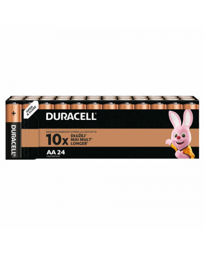 Батарейки КОМПЛЕКТ 24 шт., DURACELL Basic ОРИГИНАЛ, АА (LR6, 15А), алкалиновые, пальчиковые, Б0064986