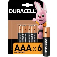 Батарейка DURACELL BASIC ААA/LR03-6BL 6шт/уп, 1827058