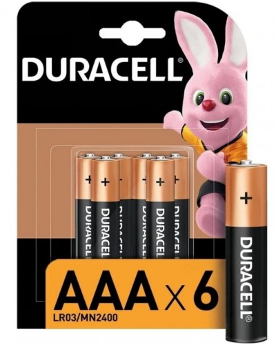 Батарейка DURACELL BASIC ААA/LR03-6BL 6шт/уп, 1827058