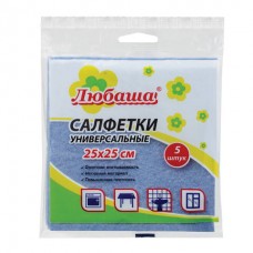 Салфетки ВИСКОЗНЫЕ универсальные MEDIUM, 25х25 см, 80 г/м2, голубые, ЛЮБАША 605501