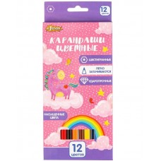 Карандаши цветные 12цв. 6-гран №1 School Волшебный Единорог,1408204