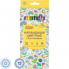 Карандаши цветные 12цв. 6-гран №1School Отличник пласт.корпус, 1823976