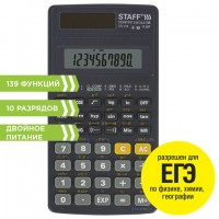 Калькулятор инженерный STAFF STF-310, МАЛЫЙ (142х78 мм), 10+2 разрядов, двойное питание, 250279