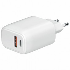 Зарядное устройство быстрое сетевое (220 В) USB QC3.0+Type-C PD 20 Вт, 3 А, RED LINE, УТ000036039, 513966