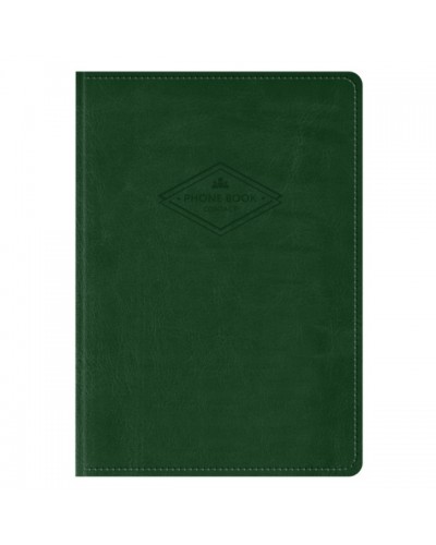 УЦЕНКА - Телефонная книга А5, 80л., кожзам, OfficeSpace "Winner" зеленый, с вырубкой