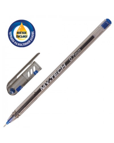 Ручка шариковая масляная PENSAN "My-Tech", СИНЯЯ, ДИСПЛЕЙ, игольчатый узел 0,7 мм, линия письма 0,35 мм, 2240/S60