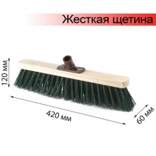 Щетка для уборки техническая, ширина 40 см, жесткая щетина 8 см, дерево, еврорезьба, LAIMA, 605373