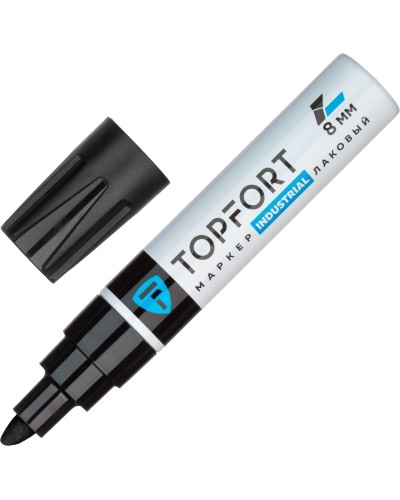 Маркер лаковый TOPFORT Industrial 8 мм черный, Код товара ZP2502, 1827879