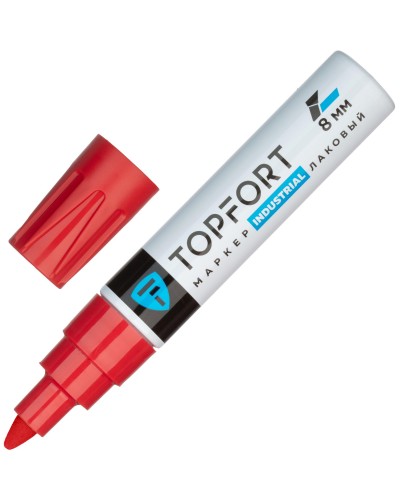Маркер лаковый TOPFORT Industrial 8 мм красный, Код товара ZP2502, 1827880