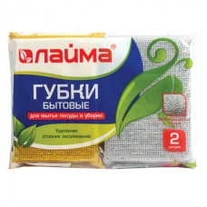 Губки быт., комплект 2 шт., поролон в металлизир. оплетке, выс. 28 х шир. 115 х глуб. 78 мм 601592