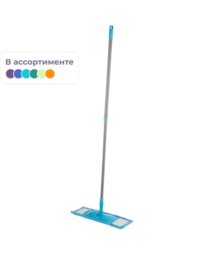 Швабра флаундер 40х10см с насадкой из микрофибры 67-120см HD1027C, 1649036