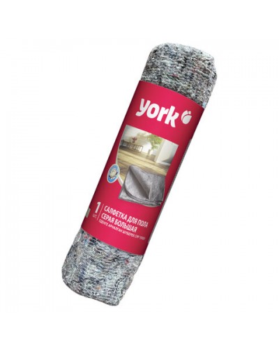 Тряпка для мытья пола 60х75 см, плотность 260 г/м2, ХПП, серая в рулоне, YORK,608406
