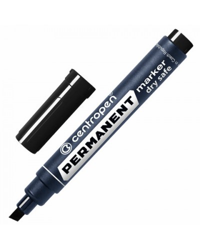 Маркер перманентный CENTROPEN 8516, ЧЕРНЫЙ, скошенный наконечник, 2-5 мм, 5 8516 0112, 151105