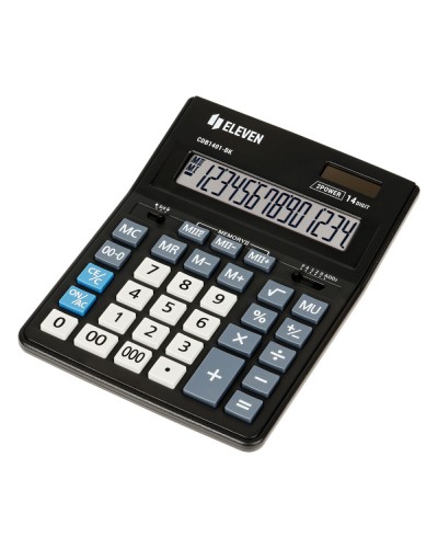 Калькулятор настольный Eleven Business Line CDB1401-BK, 14 разрядов, двойное питание, 155*205*35мм, 339193, CDB1401-BK