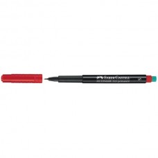 Маркер перм., д/CD/пленки/графопр. "Multimark" Faber-Castell 0,4 мм, с ластиком, красный, 152321