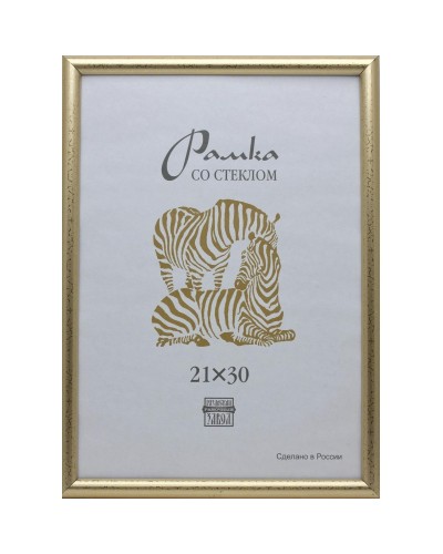 Рамка пластиковая А 4 золотого цвета 509, стекло 701497