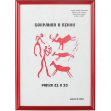 Рамка пластиковая 21x30 (A4) Красный металлик, с п, 1008929