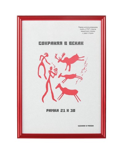 Рамка пластиковая 21x30 (A4) Красный металлик, с п, 1008929