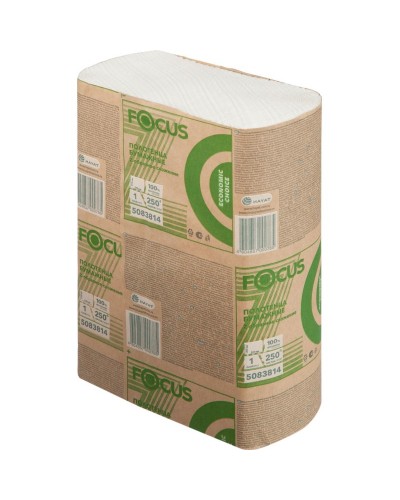 Полотенца бумажные д/дисп. FOCUS Eco Z-сл 1сл 24х21,5см 250л, 2054892
