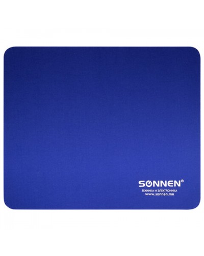 Коврик для мыши SONNEN "BLUE", резина + ткань, 220х180х3 мм, 513308