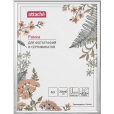 Рамка пластиковая Attache 30х40 (А3) Стекло Серебр, 1174005