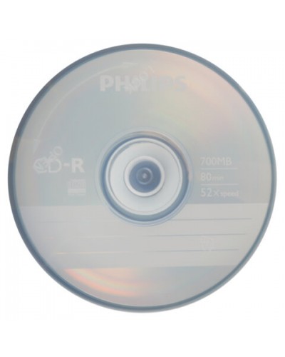 Носители информации CD-R Philips(CR7D5SB50/97)700 Mb, 52х, Cake Box 50шт/уп, 2097480