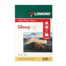 Фотобумага А4, 230 г/м2, 50 листов, односторонняя, глянцевая, LOMOND, 0102022, 360929