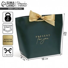 Пакет подарочный бумажный Present for you (20x9x28 см),1674912