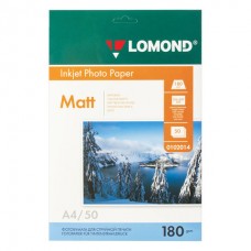 Фотобумага А4, 180 г/м2, 50 листов, односторонняя, матовая, LOMOND, 0102014, 360931