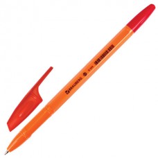 Ручка шариковая BRAUBERG "X-333 Orange",корпус оранжевый,узел 0,7мм,линия 0,35мм, красная, 142411