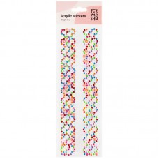 Наклейки акриловые MESHU "Bright line", 25*7,8см, стразы, 500 наклеек, 324563, MS_36646