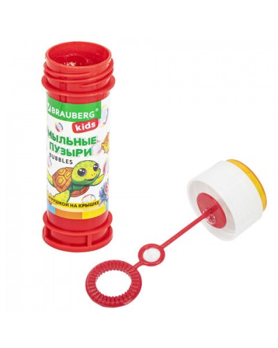 Мыльные пузыри 60 мл, с игрушкой на крышке, BRAUBERG KIDS, 665453