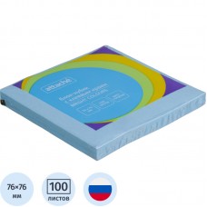 Стикеры ATTACHE Bright colours с клеев.краем 76х76 голубой 100л, 1495410