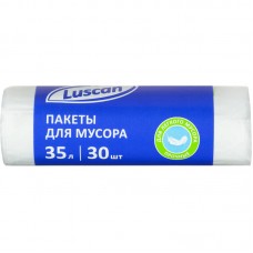 Мешки для мусора ПНД 35л 6мкм 30шт/рул белые 48х55см Luscan, 1694307